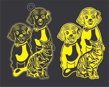 Cat And Dogs pendant laser fiber cutting machine