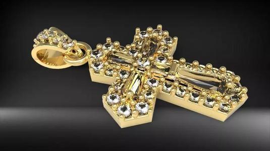 Cross Baguette Diamond Necklace
