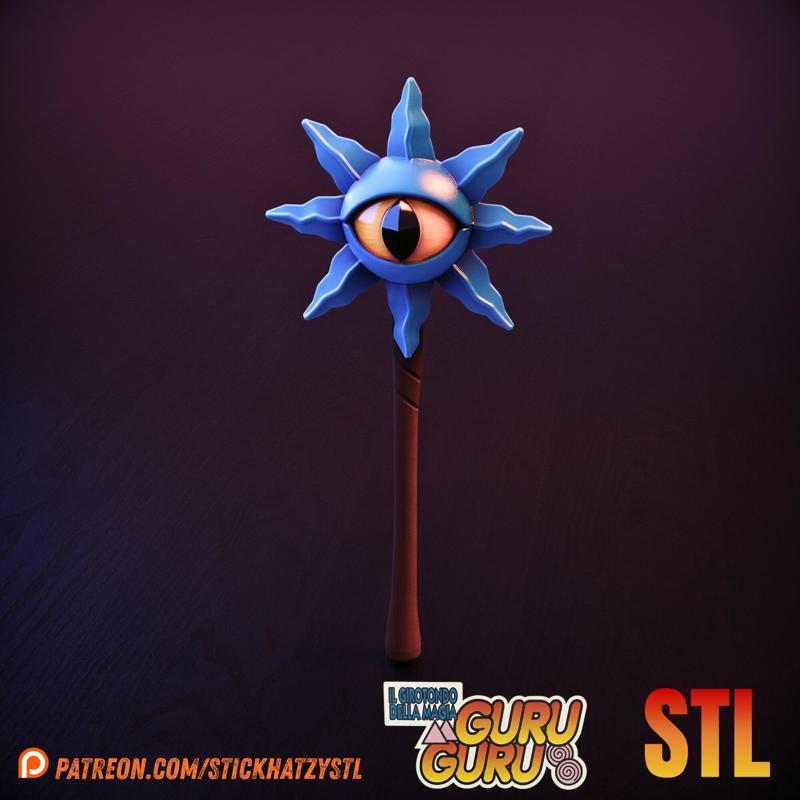 Kukuri’s Magic Staff – STL Prop | Magical Circle Guru Guru