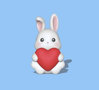 A cute Bunny heart - Valentine's day