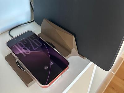 Laptop Stand with Qi Charging Station and Cable Holder
