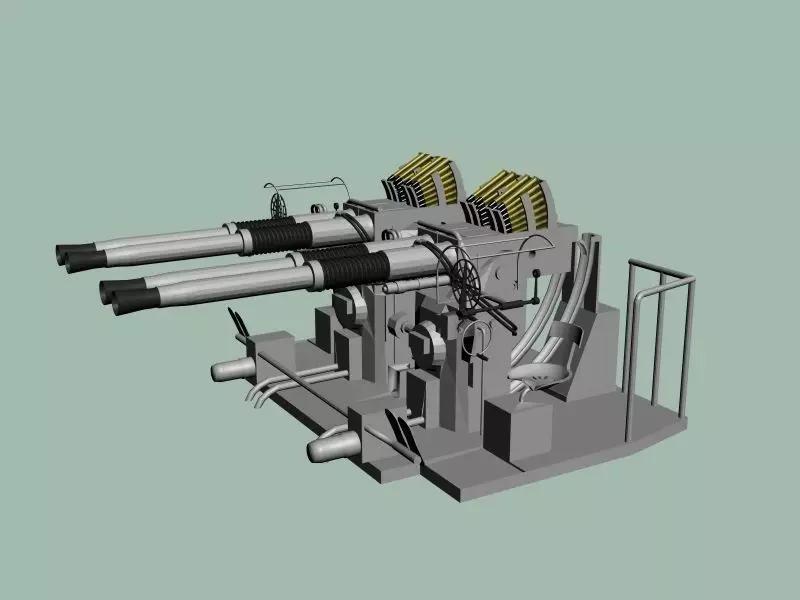 Bofors 40 mm Quad  WWII US and British navies - Printable