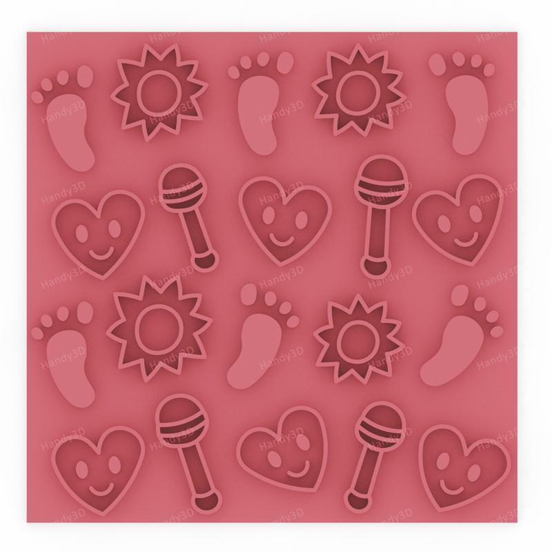 Love & Sunshine - Baby Shower Cookie Texture Plate