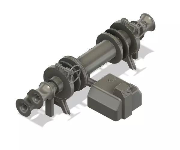 3d printable ship double mooring winch