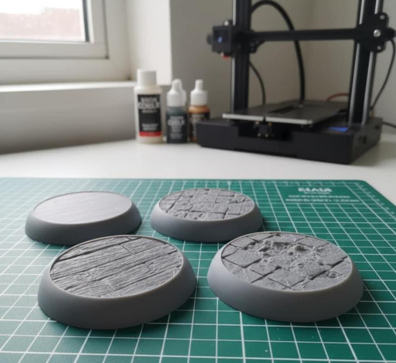 Set of 5 Fantasy Bases with Wood and Tile Floors – 25, 32, 40, 50 mm