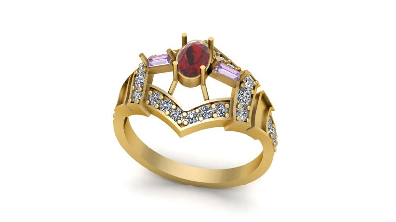 TANZANITE GOLDEN RING 3D PRINTABLE MODEL