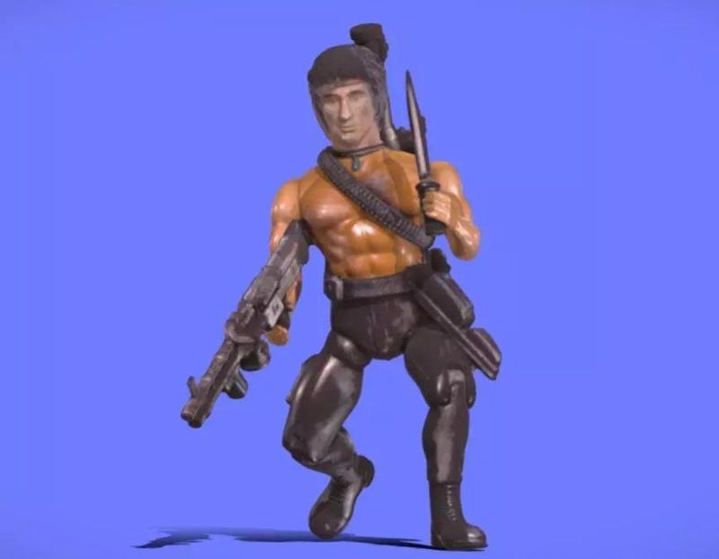 80s RAMBO NO SHIRT FIGURE - 3D SCAN