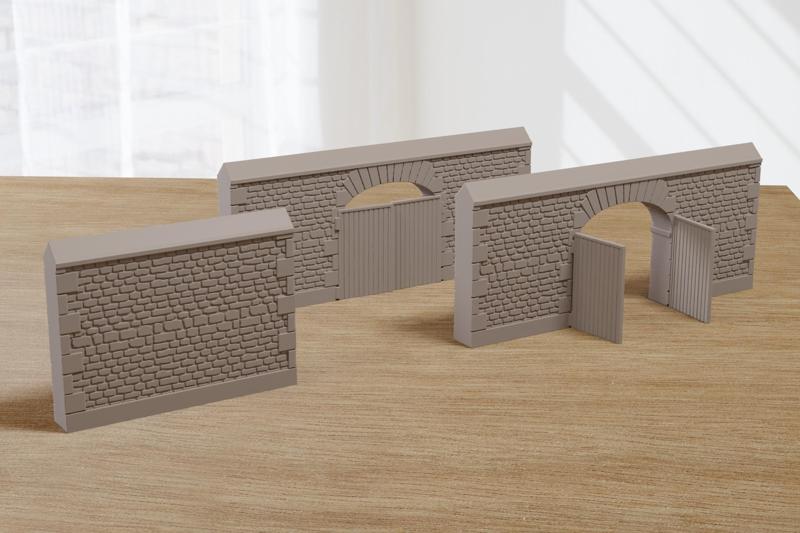 Normandy V4 Row Wall - Miniature Wargaming French Terrain WW2