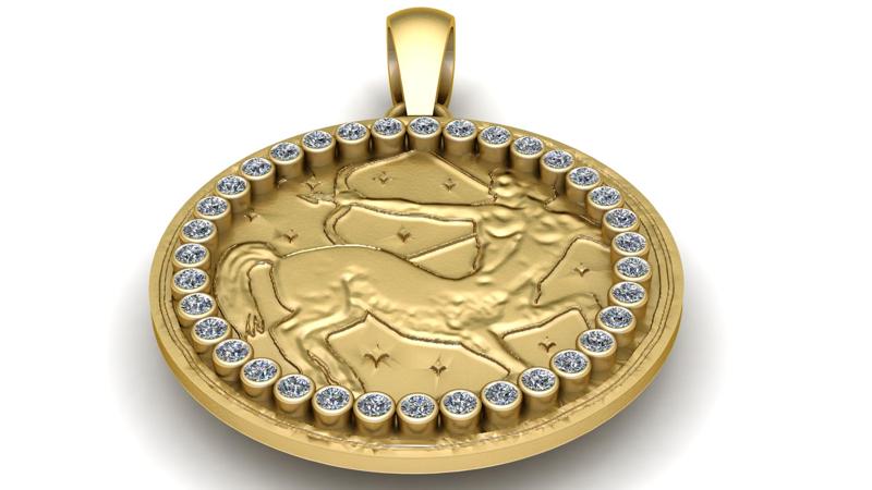 SAGITTARIUS COIN PENDANT 3D PRINTABLE MODEL