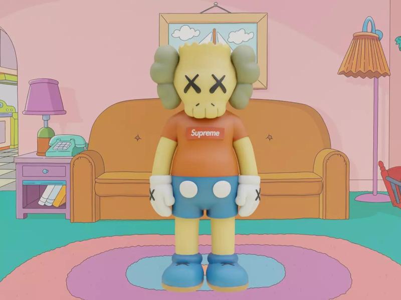Kaws x Bart Simpson Supreme Edition Collectible Toy Printable