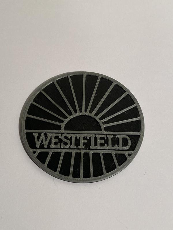 Westfield badge for wheel chock