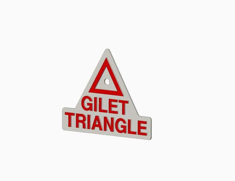 Plaque signalétique pour coffre (GILET TRIANGLE)