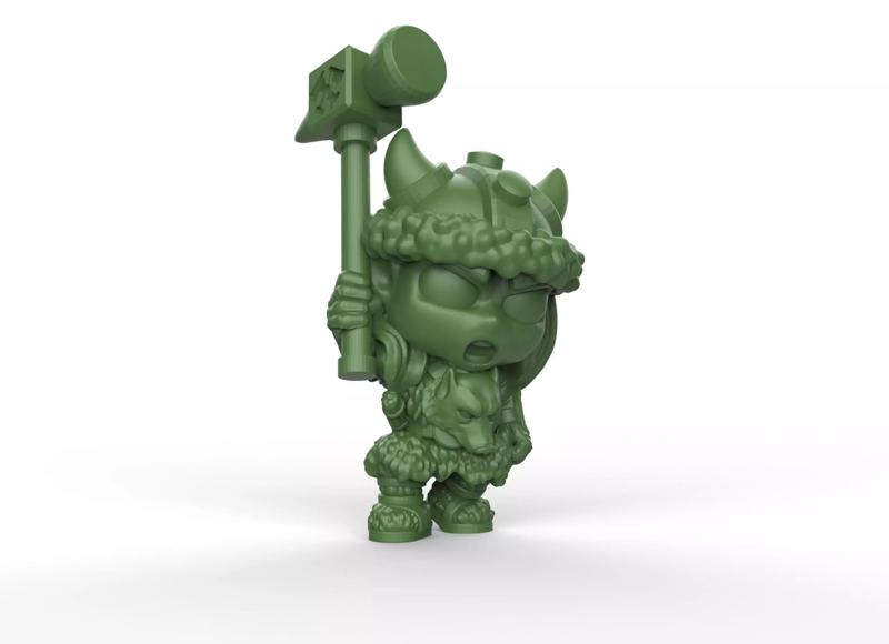 Barbarian toy figure holding axe