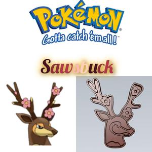 AMAZING POKEMON sawsbuck COOKIE CUTTER STAMP CAKE DECORATING