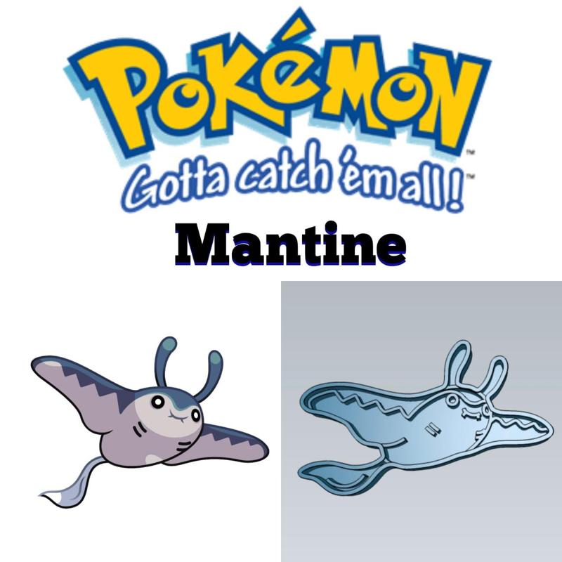 AMAZING POKEMON Mantine COOKIE CUTTER STAMP CAKE DECORATING