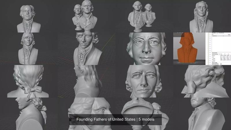 Founding Fathers of United States 3D Model Collection