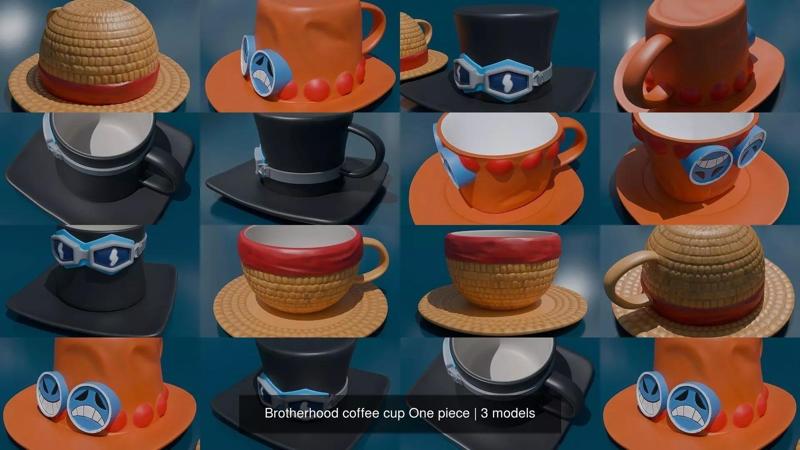 Brotherhood coffee cup One piece 3D Model Collection