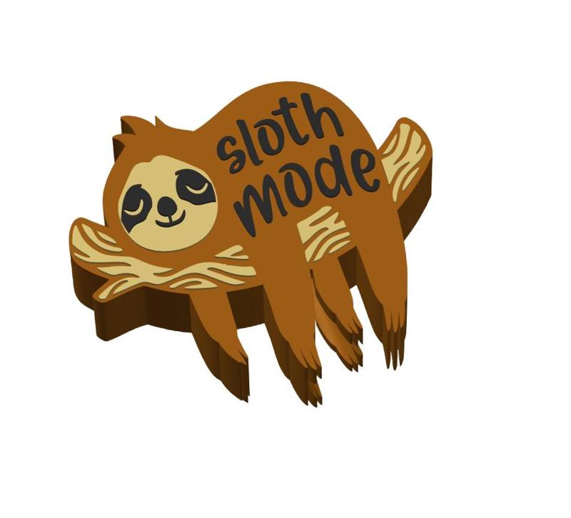 Sloth Mode Straw Topper 2 sizes 3MF File included