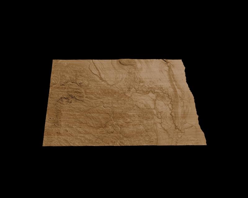 Topographic Map of North Dakota – 3D Terrain