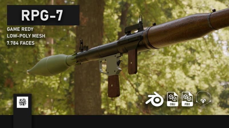 RPG-7 Low-poly rocket launcher game ready asset
