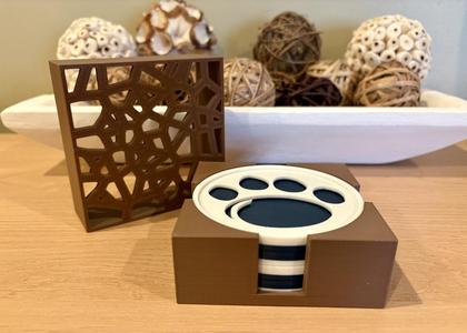 Customizable Coaster Set (Coaster & Caddy w/ Lid)