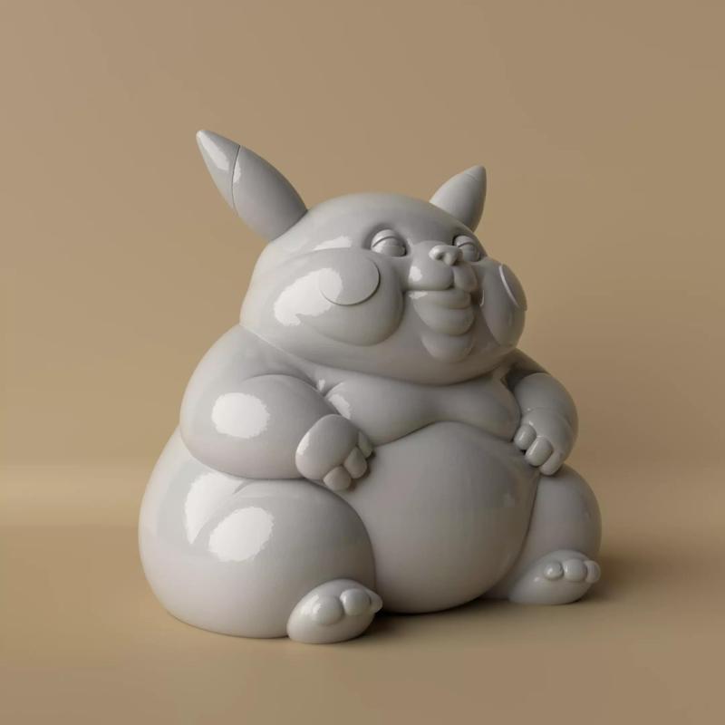 Chubbychu  Stylized Chubby Pikachu Sculpture