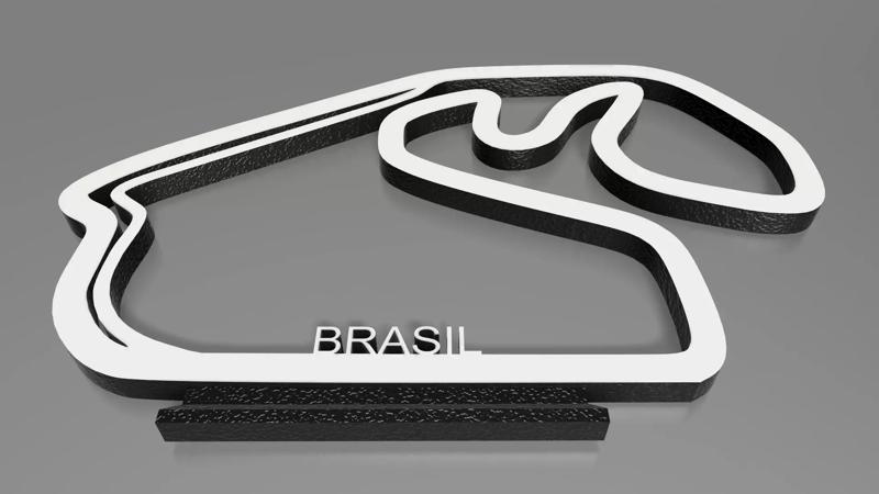 F1 Brasil Racing Track Decor STL File Autodesk Fusion 360