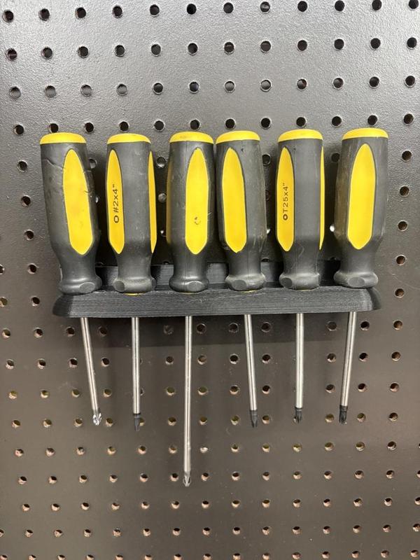 Six Screwdriver Pegboard Organizer