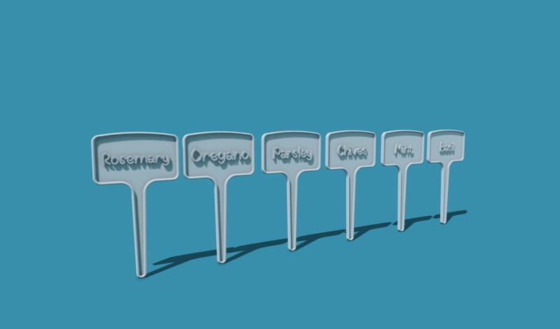 Basic Herbs - Garden Tags - English