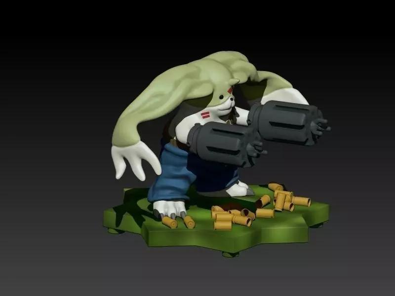 Gargomon zombie holding gun