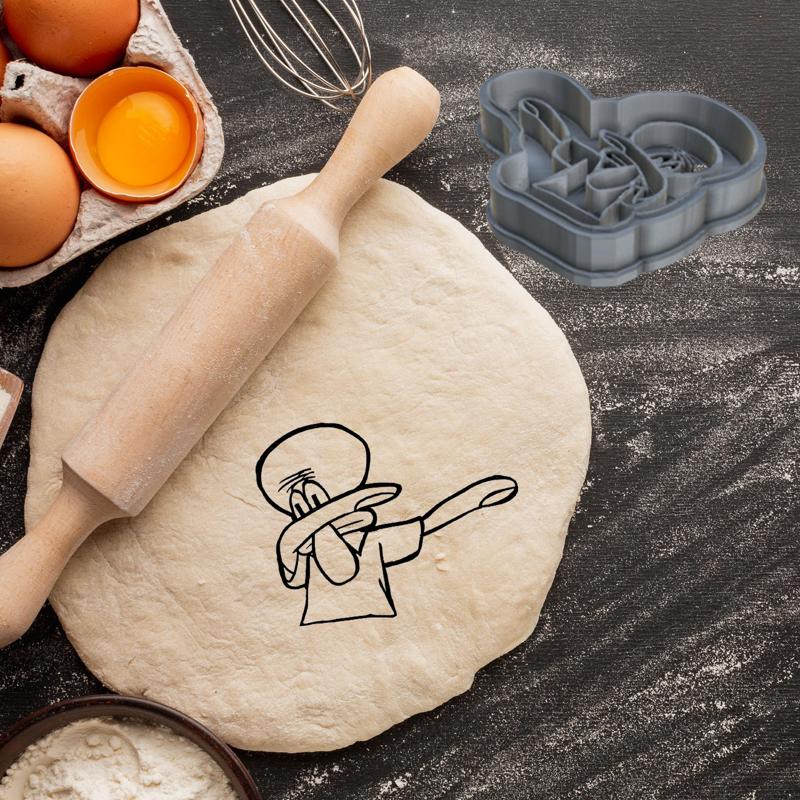Squidward Tentacles cookie cutter pastry dough biscuit sugar food SpongeBob SquarePants