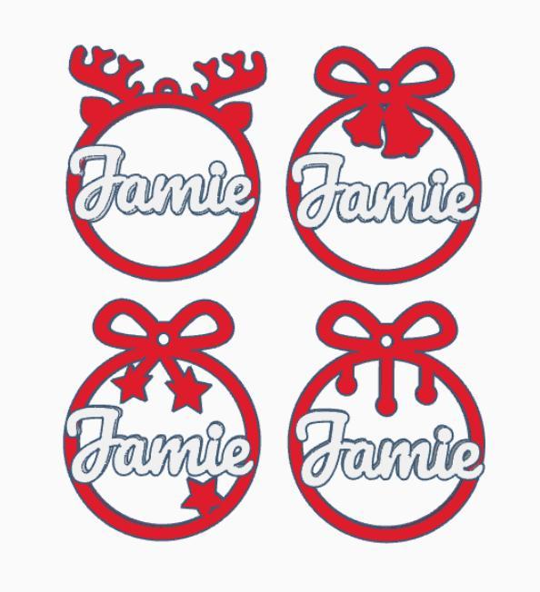 4 x Jamie, Christmas tree decoration, christmas