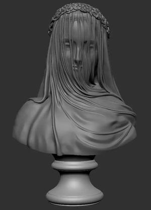 Classical Statue Bust - The Veiled Vestal Virgin