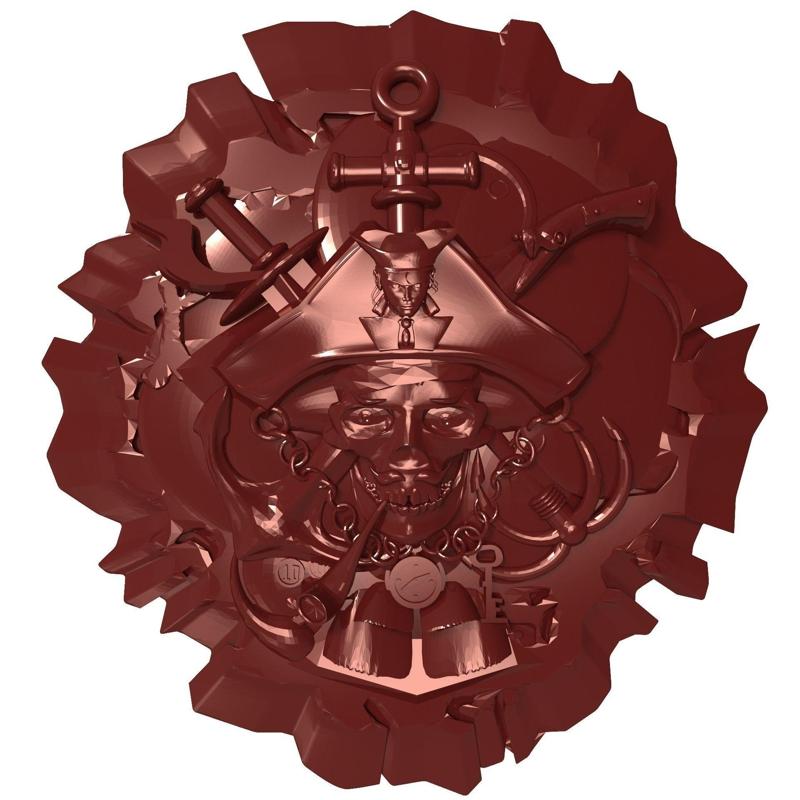 Pirate skull Bas relief for CNC