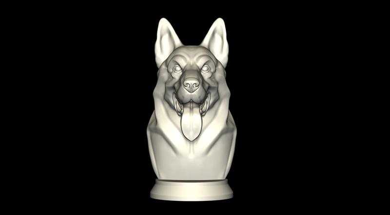 German Shepherd Polygonal Bust