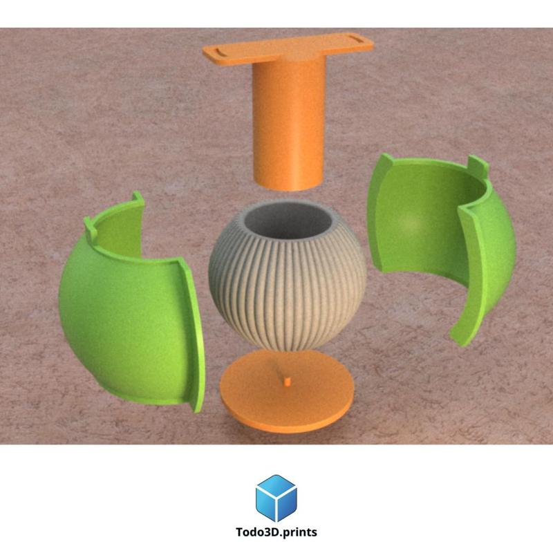 DECORATIVE SPHERICAL FLOWER POT AND FOR MAKING SILICONE MOLDS 2 - SILICONE MOLD