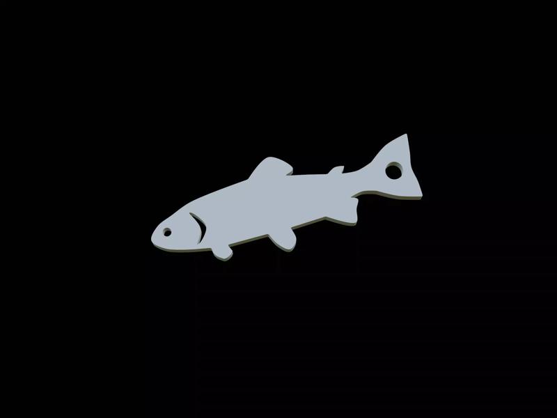 Rainbow trout fish keychain pendant
