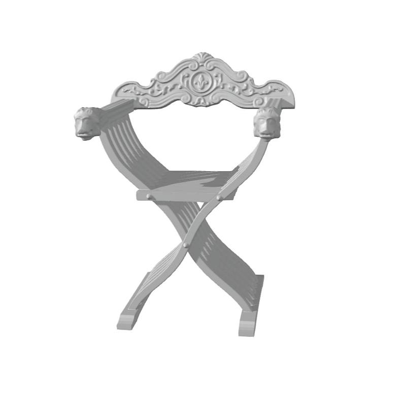 Savonarola - wooden chair with decoration