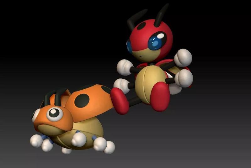 Pokemon Ledyba and Ledian