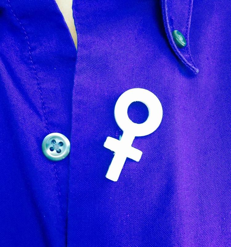 3D printed - International Woman's Day "pin" for buttonhole - "Venus Symbol"