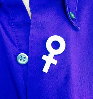 3D printed - International Woman's Day "pin" for buttonhole - "Venus Symbol"