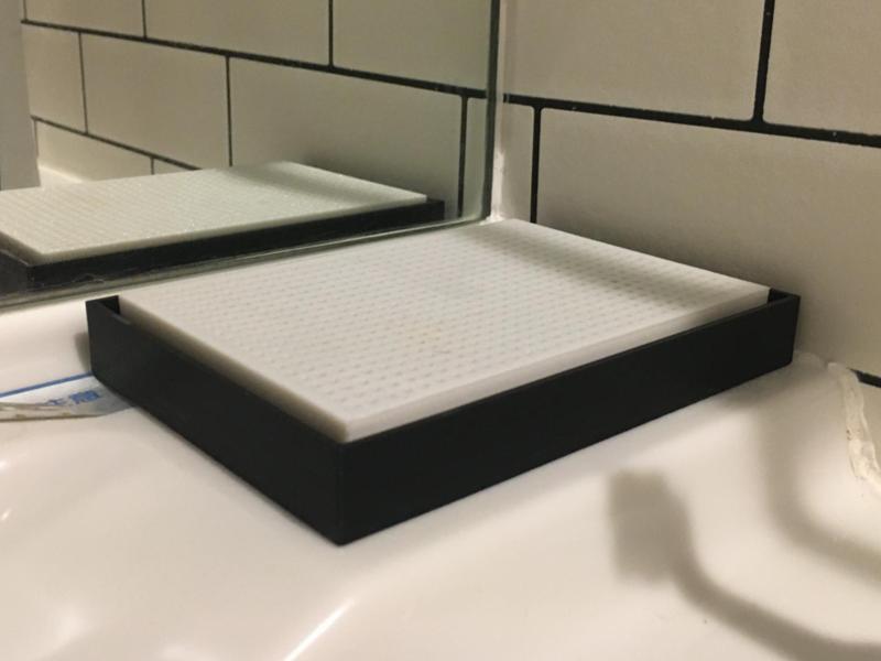 Toothbrush/Soap Holder + Drainer