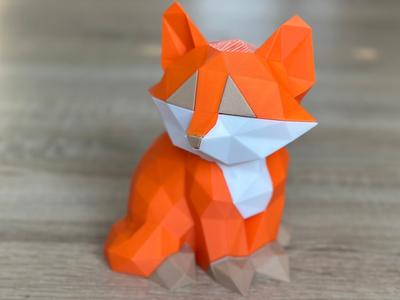 Cute lowpoly fox building kit