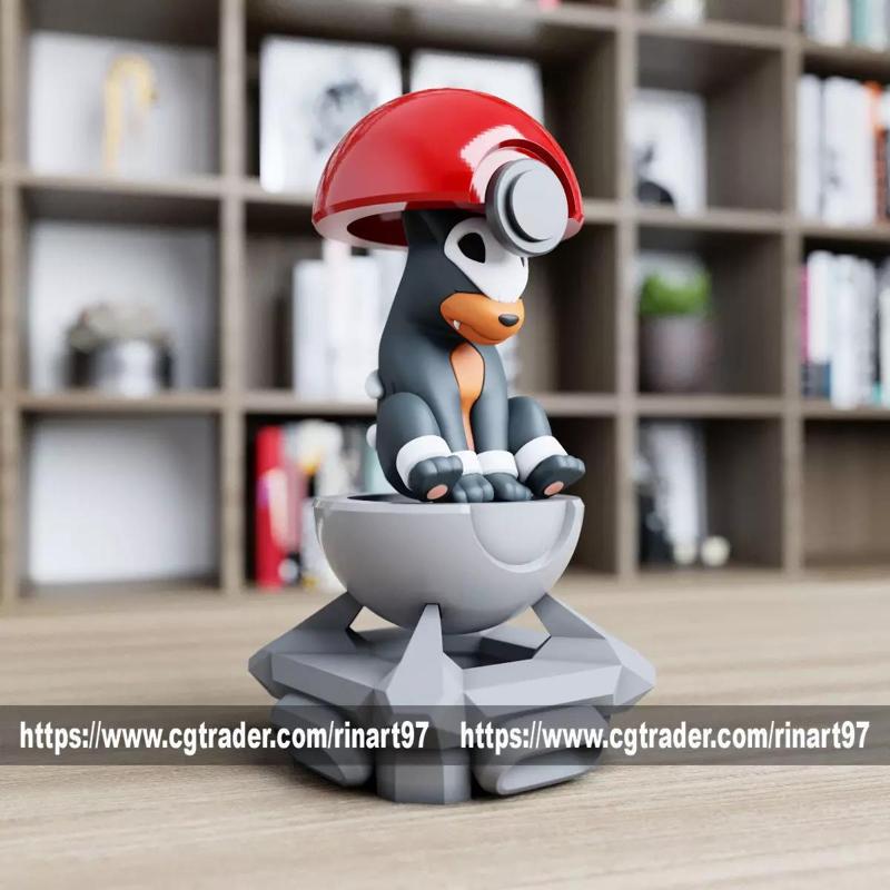 Houndour in the pokeball from Pokemon