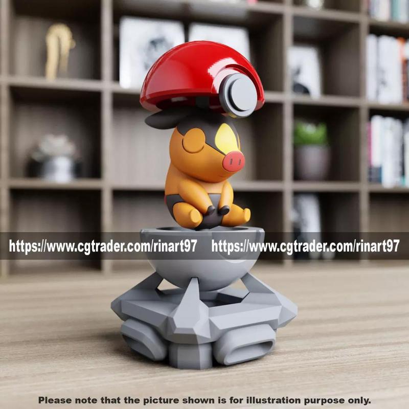 Tepig in the pokeball from Pokemon