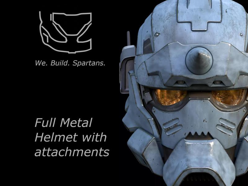 Full Metal Helmet with attachments 3d print file