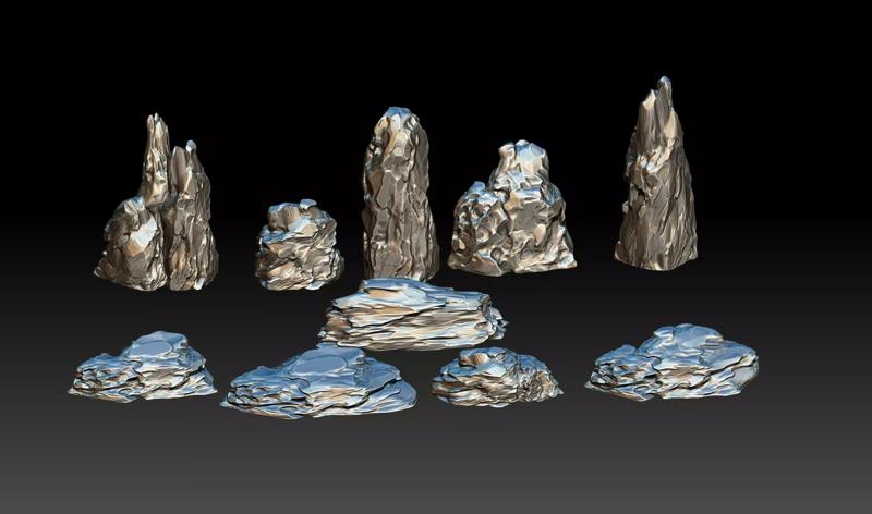 Stone Mountain Carving 3D Model STL Stone 3D Drawing ZB brush