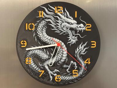 wall / desk clock chinese dragon