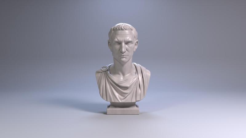 Julius Caesar Bust Sculpture 3D print model STL File, Printable Bust