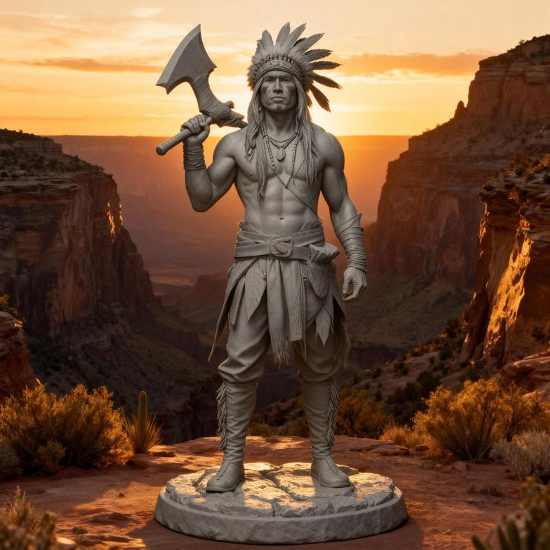 Warrior of the Plains – Tribal Hero 3D Printable Model